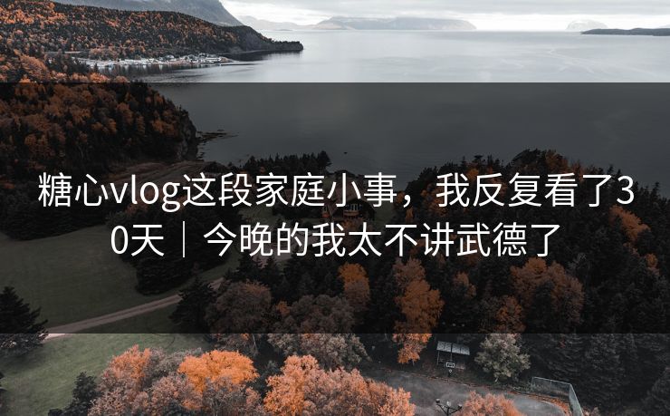 糖心vlog这段家庭小事，我反复看了30天｜今晚的我太不讲武德了