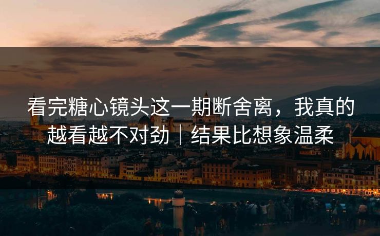 看完糖心镜头这一期断舍离,我真的越看越不对劲|结果比想象温柔 看完糖心镜头这一期断舍离,我真的越看越不对劲|结果比想象温柔
