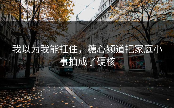 我以为我能扛住,糖心频道把家庭小事拍成了硬核 我以为我能扛住,糖心频道把家庭小事拍成了硬核