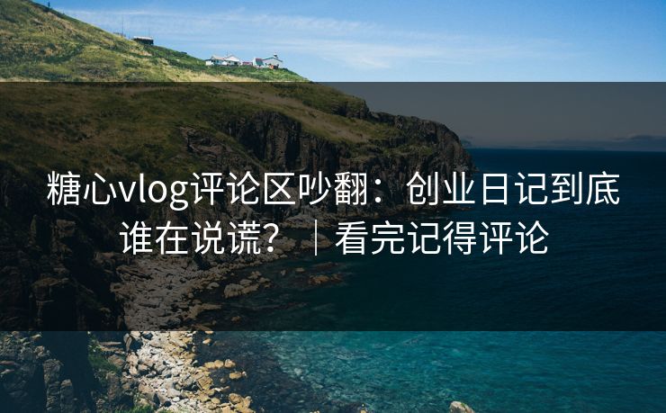 糖心vlog评论区吵翻：创业日记到底谁在说谎？｜看完记得评论