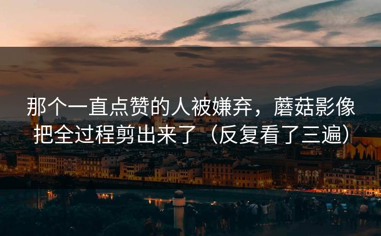 那个一直点赞的人被嫌弃，蘑菇影像把全过程剪出来了（反复看了三遍）