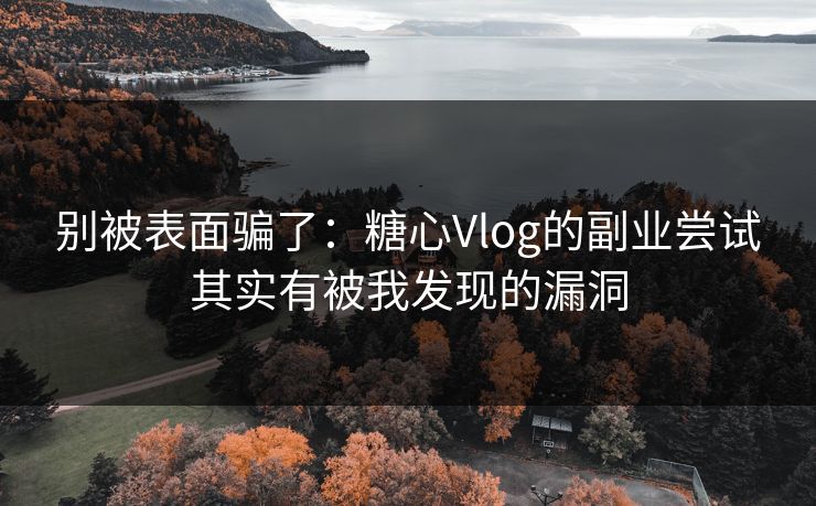 别被表面骗了:糖心Vlog的副业尝试其实有被我发现的漏洞 别被表面骗了:糖心Vlog的副业尝试其实有被我发现的漏洞