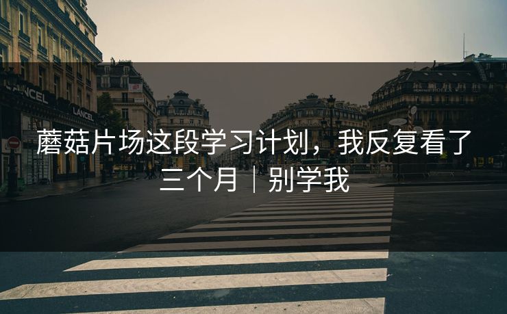 蘑菇片场这段学习计划,我反复看了三个月|别学我 蘑菇片场这段学习计划,我反复看了三个月|别学我