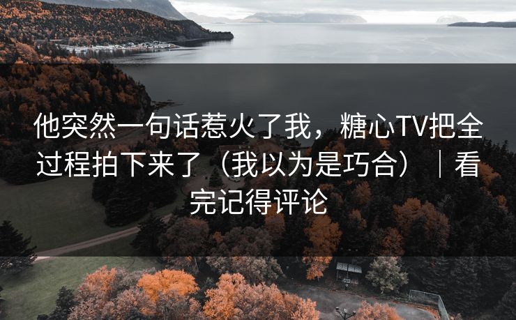他突然一句话惹火了我,糖心TV把全过程拍下来了(我以为是巧合)|看完记得评论 他突然一句话惹火了我,糖心TV把全过程拍下来了(我以为是巧合)|看完记得评论