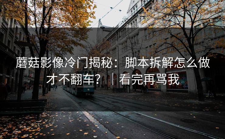 蘑菇影像冷门揭秘：脚本拆解怎么做才不翻车？｜看完再骂我