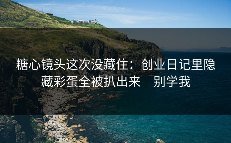 糖心镜头这次没藏住：创业日记里隐藏彩蛋全被扒出来｜别学我